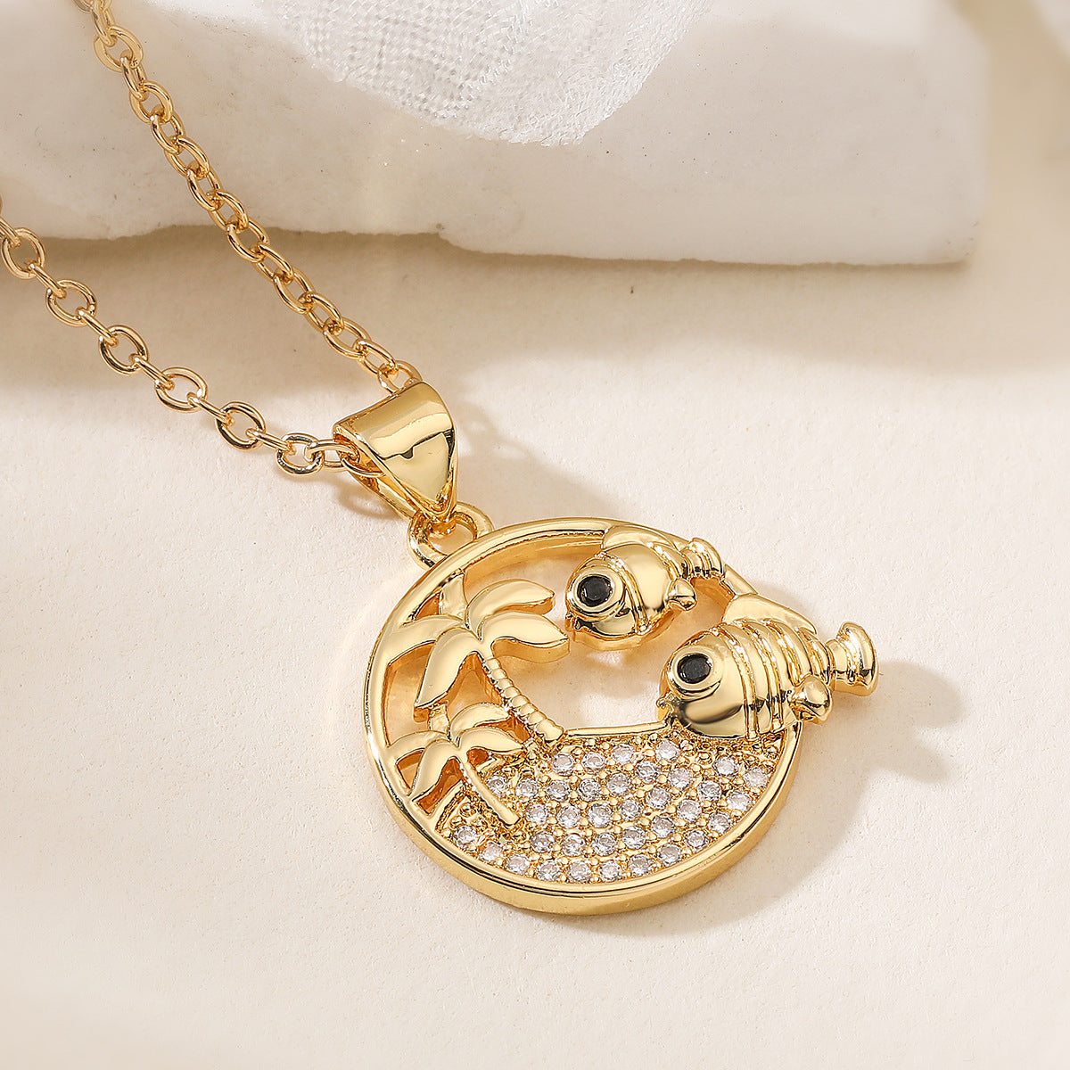 Minimalist Geometric Brass Pendant Necklace
