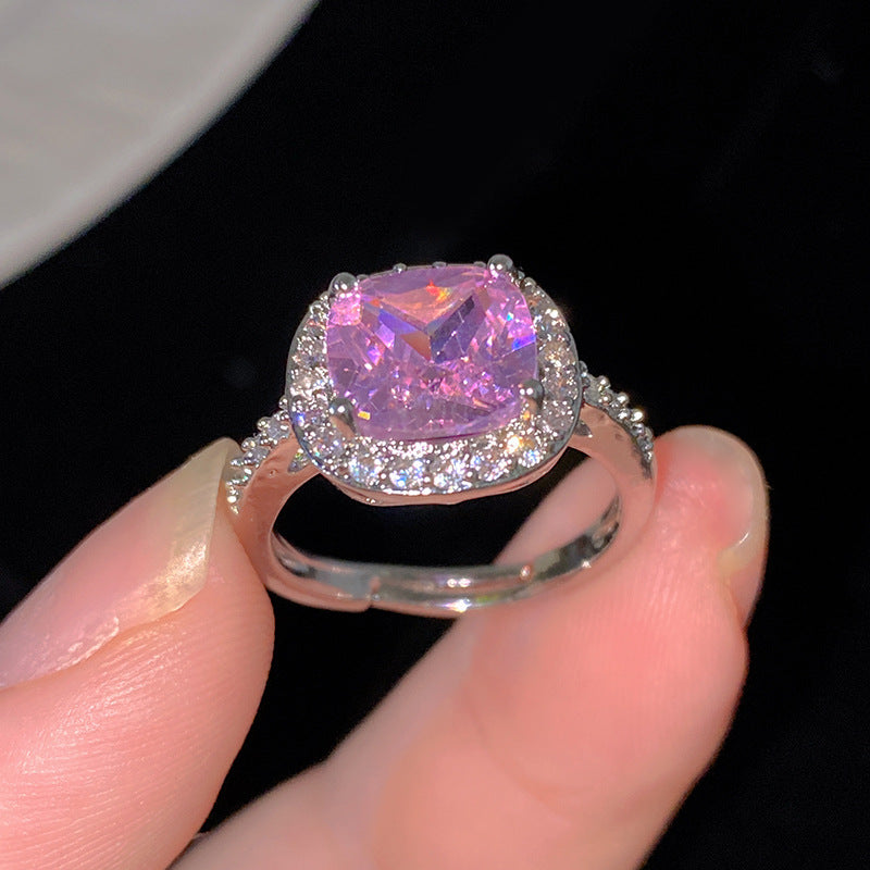 Sweet Cubic Zirconia Inlay Brass Bow Ring for Women