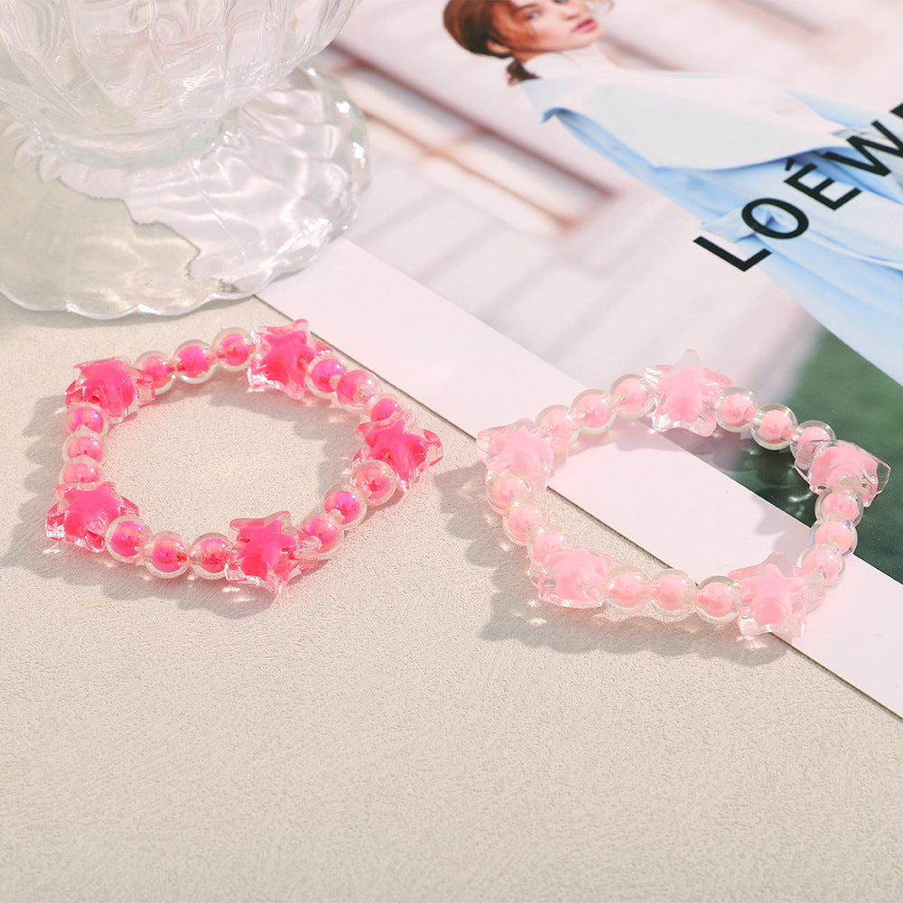Minimalist Star-Shaped Acrylic Bracelet in Jelly Colors Geometric Fashion Accessory for Women