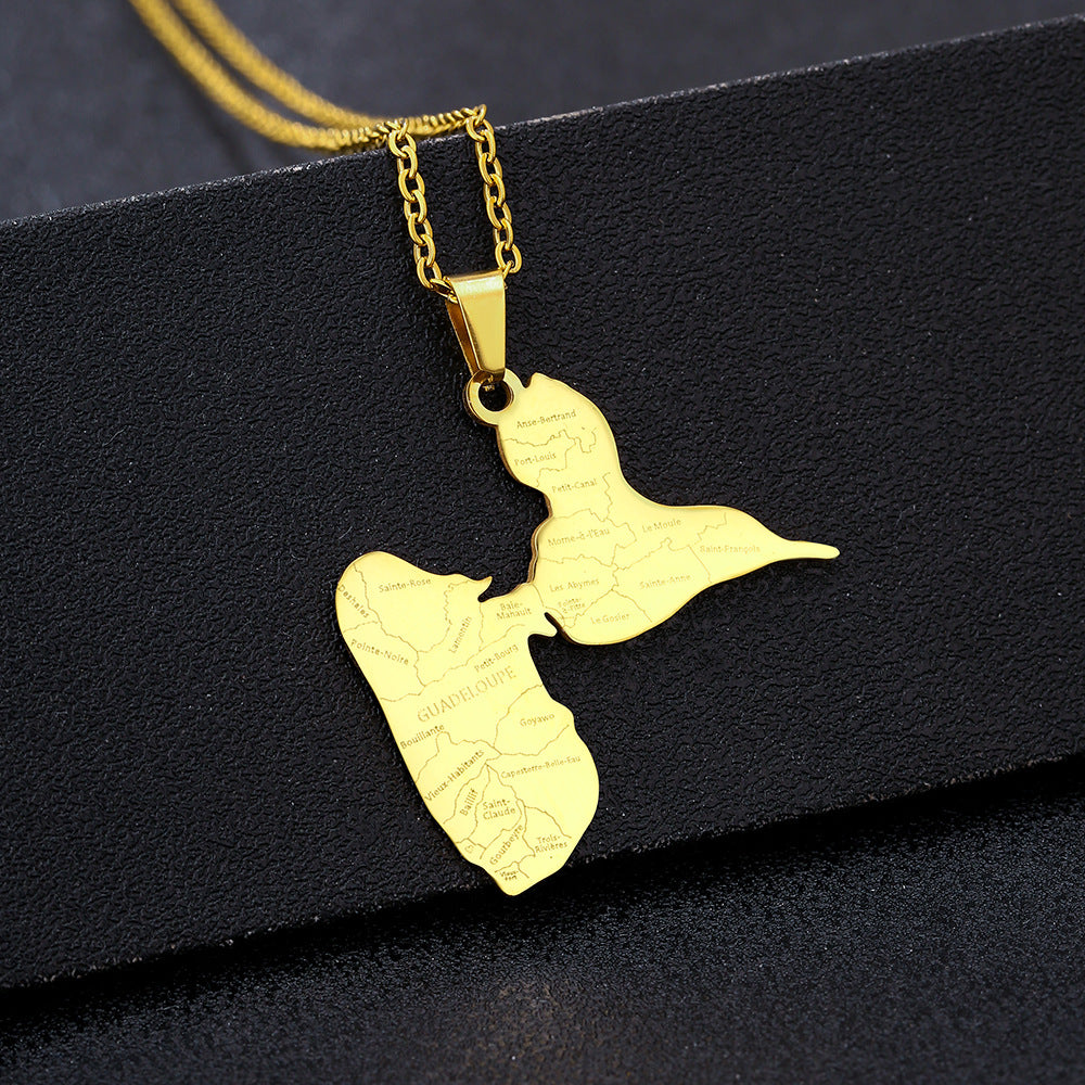 Collar informal de acero inoxidable con colgante geométrico y acabado chapado al vacío para uso diario unisex