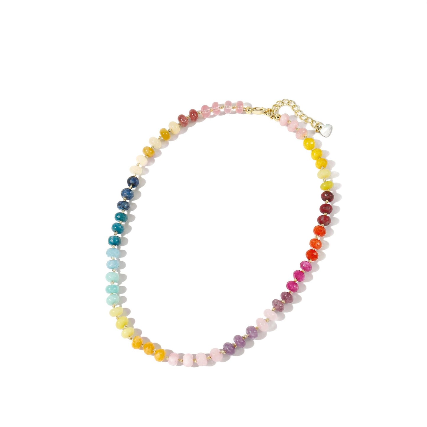 Casual Geometric Agate and Acrylic Beaded Necklace with Rainbow Gradient Pattern for Unisex