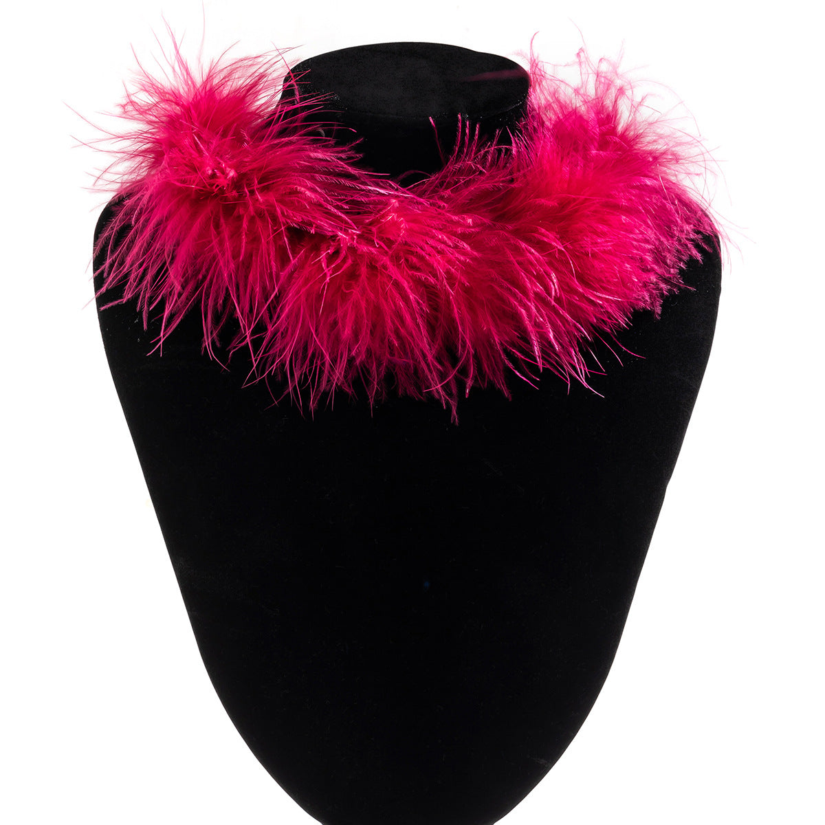 Sweet Punk Geometric Feather Fabric Handmade Choker Necklace for Women
