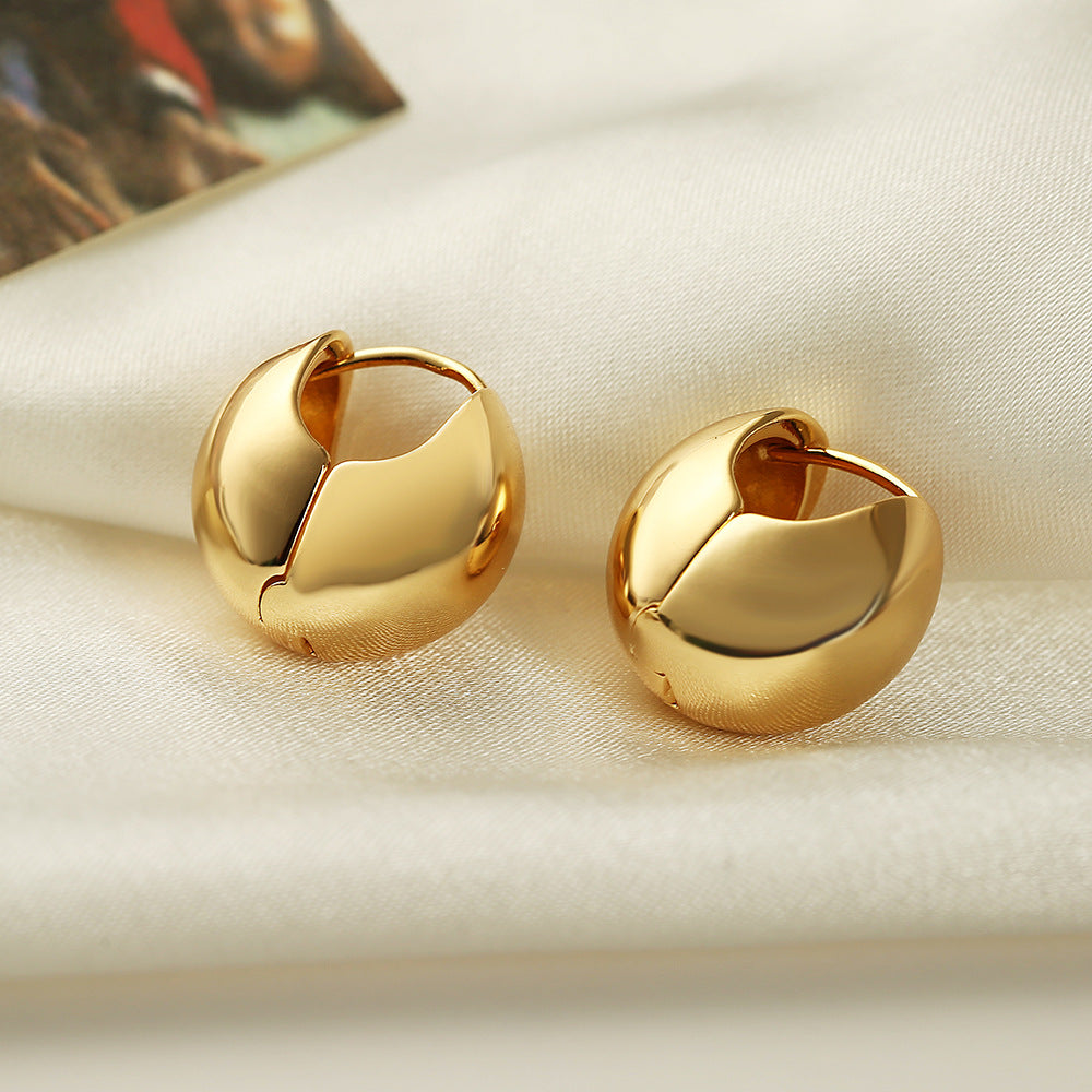 Minimalist Cold-Tone Geometric Copper Ear Cuffs for Women with Micro-Pave Setting and Irregular Shape Design