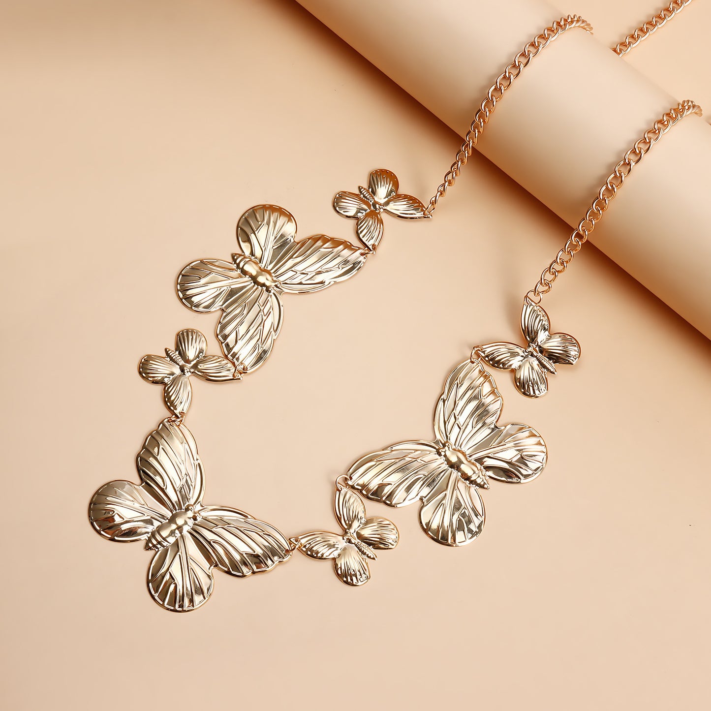 Casual Punk Striped Butterfly Metal Body Chain for Women