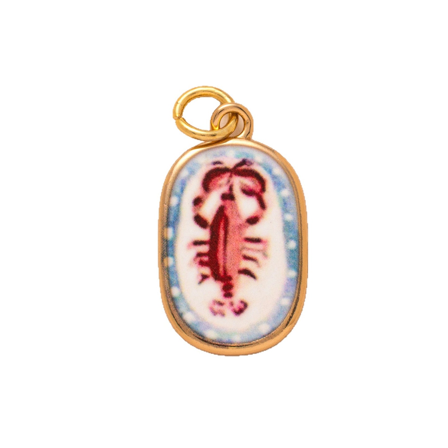 Vintage Plated Brass Lobster Charm Bar for DIY Jewelry Making