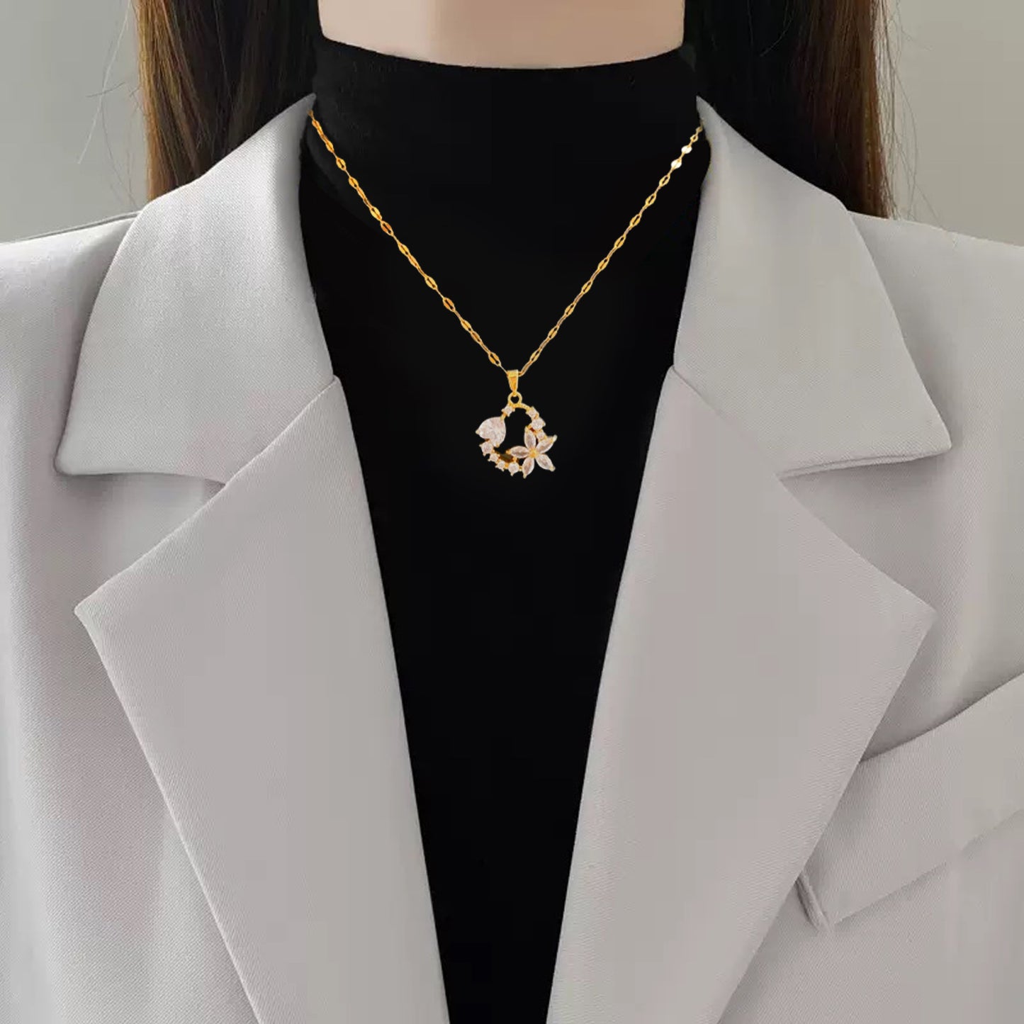 Sweet Sporty Heart Titanium Steel Plated Necklace with Brass Pendant for Unisex