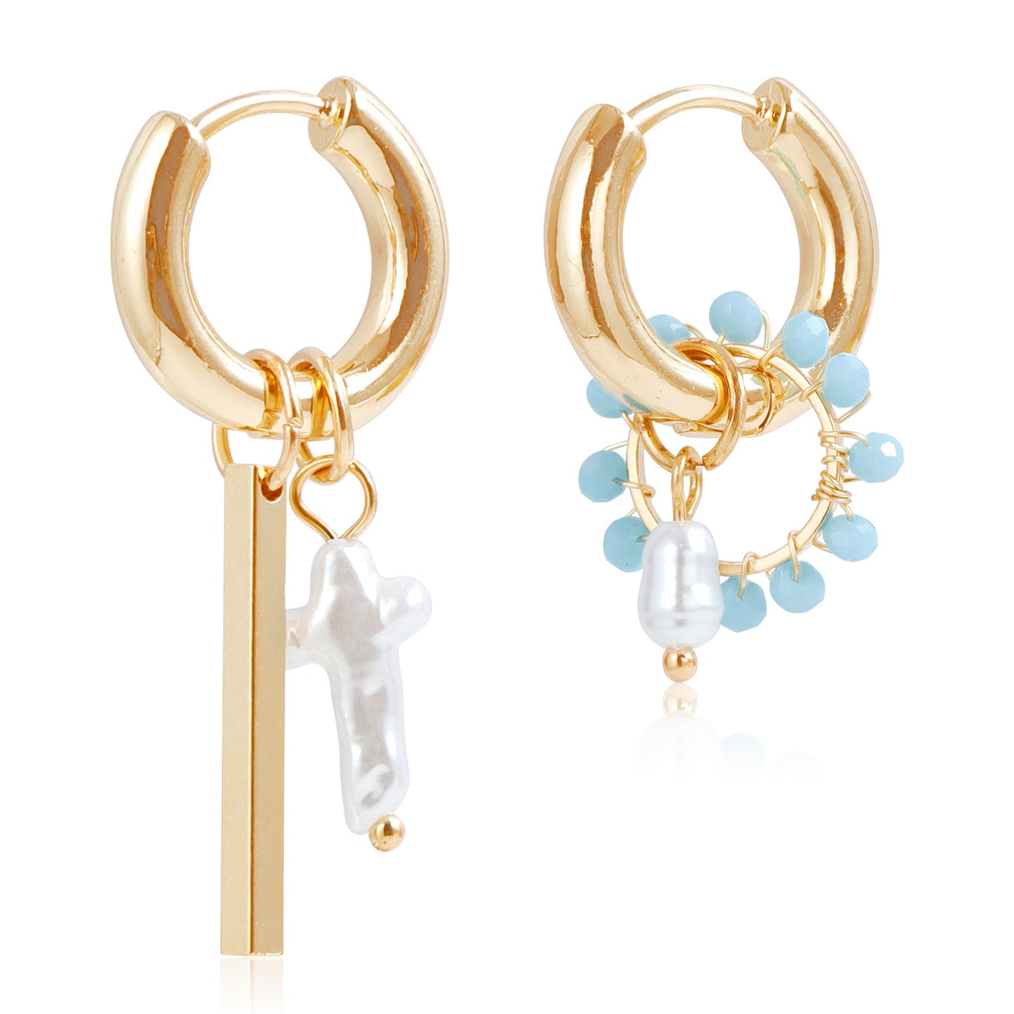 Geometric Woven Crystal Hoop Earrings for Women with Plated Finish Minimalist Fashion Accessory