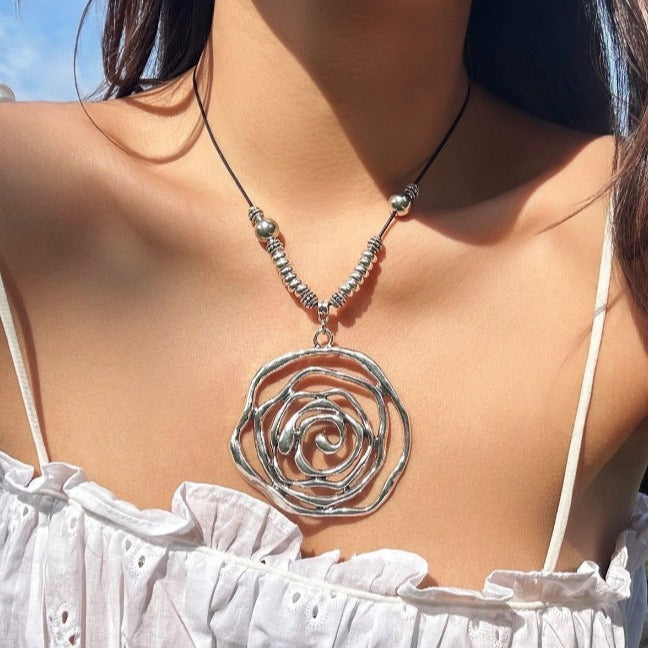 Set di collana girocollo geometrica minimalista in lega con ciondolo a stella marina da donna