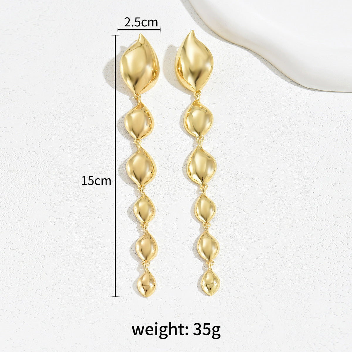 Pendientes colgantes geométricos minimalistas para mujer de aleación de zinc con acabado galvanizado y postes de acero inoxidable