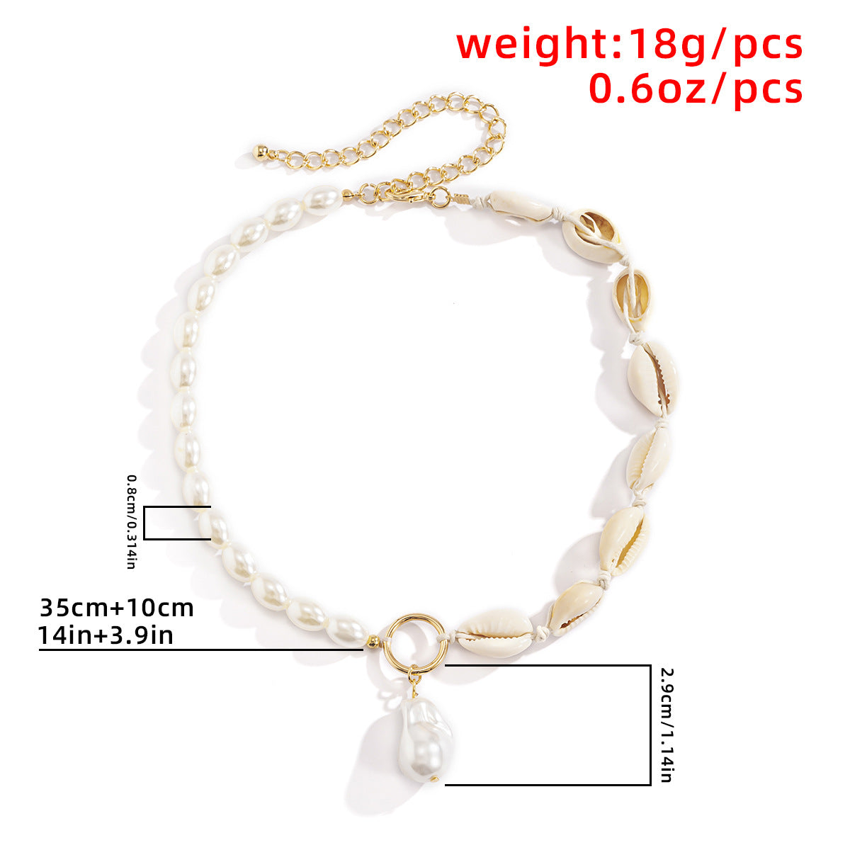 Bohemian Ethnic Geometric Oval Faux Pearl Plated Ball Chain Necklace for Women