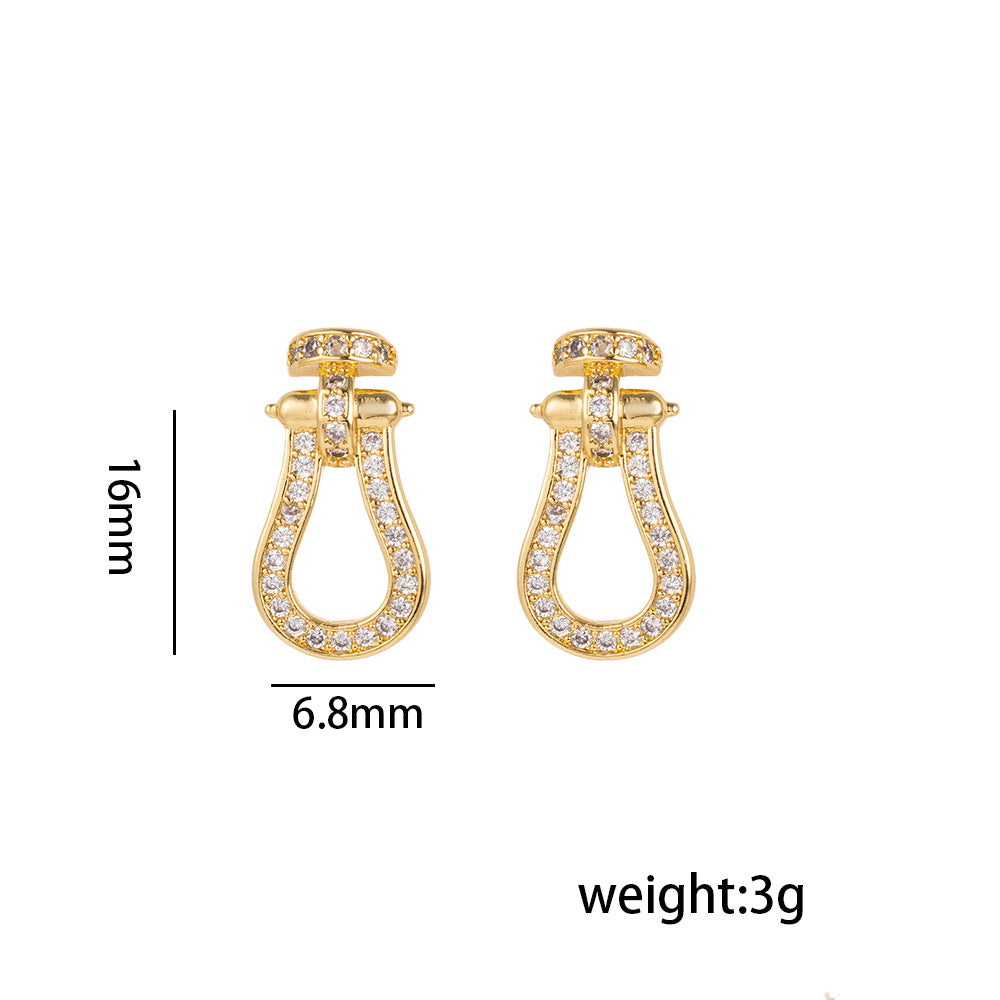 Minimalist Modern Geometric Bowknot Titanium Steel Stud Earrings with Gold Plating for Women