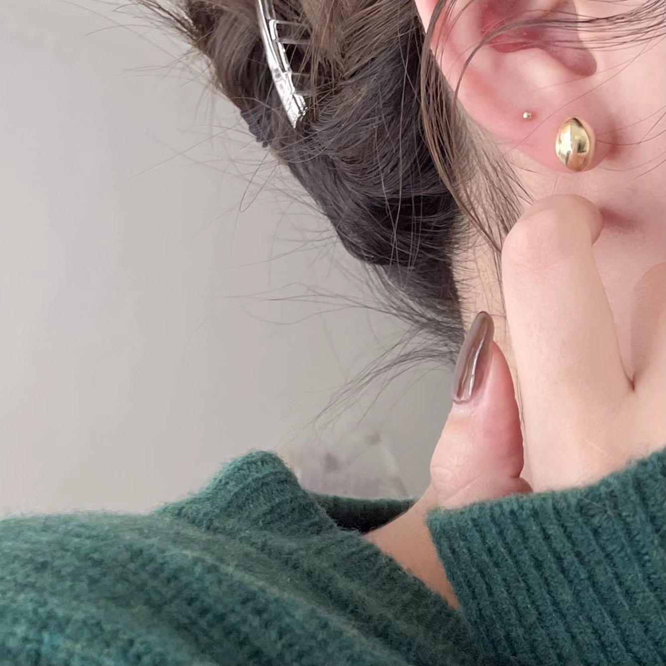 Minimalist Star-Shaped Hollow S925 Sterling Silver Stud Earrings Handmade for Women