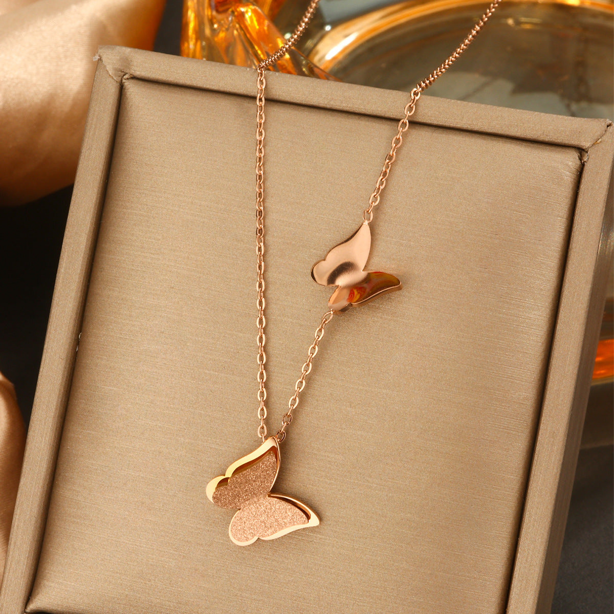 Elegant Titanium Steel Plated Multi-Layer Necklace with Heart Star Floral Geometric and Letter Pendants for Women