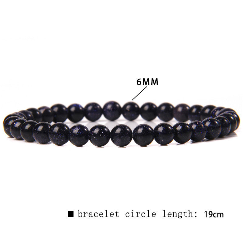 Elegant Casual Geometric Natural Agate Beaded Bracelet Unisex 6mm