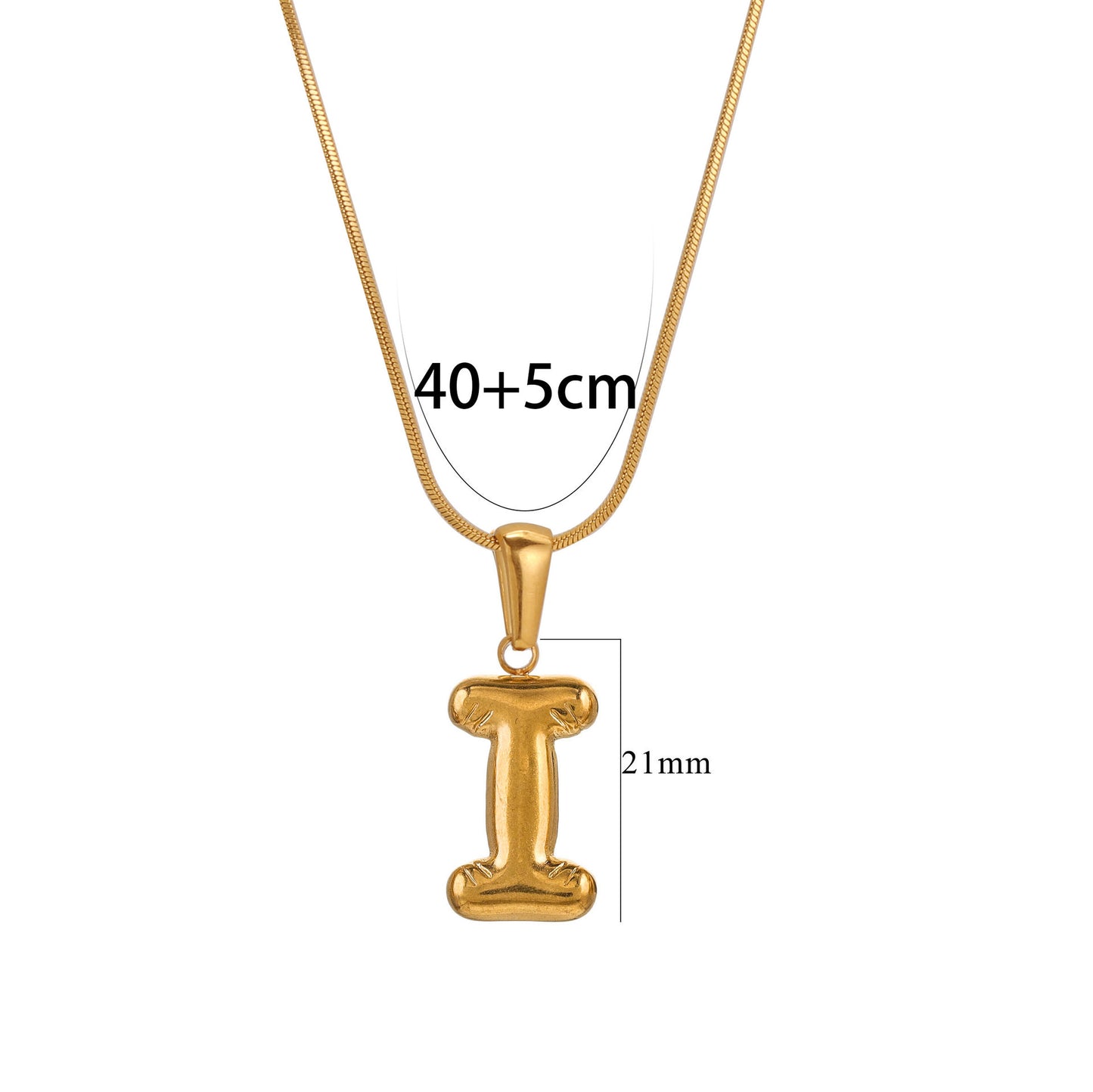 Collana con Pendente Rotondo Minimalista con Lettera per Donna e Uomo Acciaio Inossidabile con Placcatura in Oro 18K Design Geometrico Lucidato Ispirato ai Palloncini