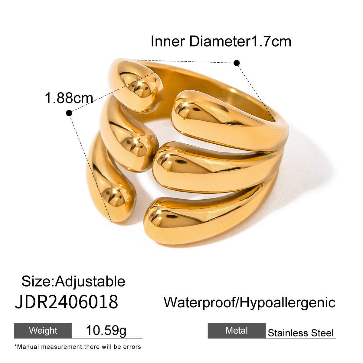 Floral-Shaped Stainless Steel Ring with Plating Finish for Women Fashionable and Elegant Statement Jewelry