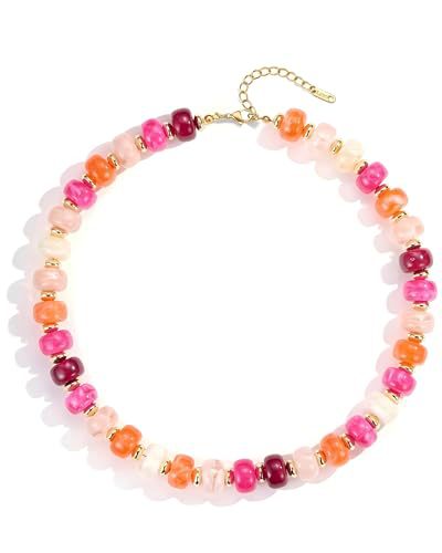 Casual Geometric Crystal Resin Acrylic Beaded Necklace Set for Women