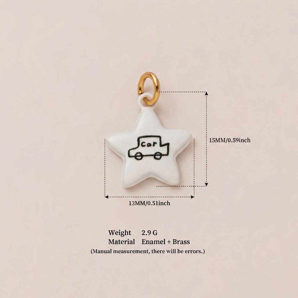 Minimalist Luxury Star Stainless Steel Plated Pendant Necklace 18K Gold Unisex