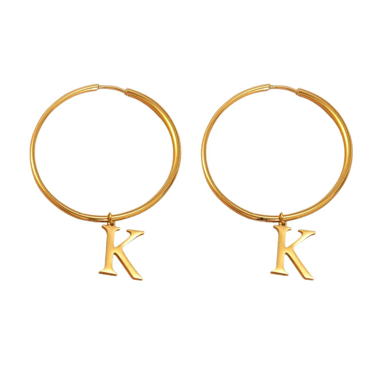 Minimalist Letter Geometric Stainless Steel Plated Earrings for Women