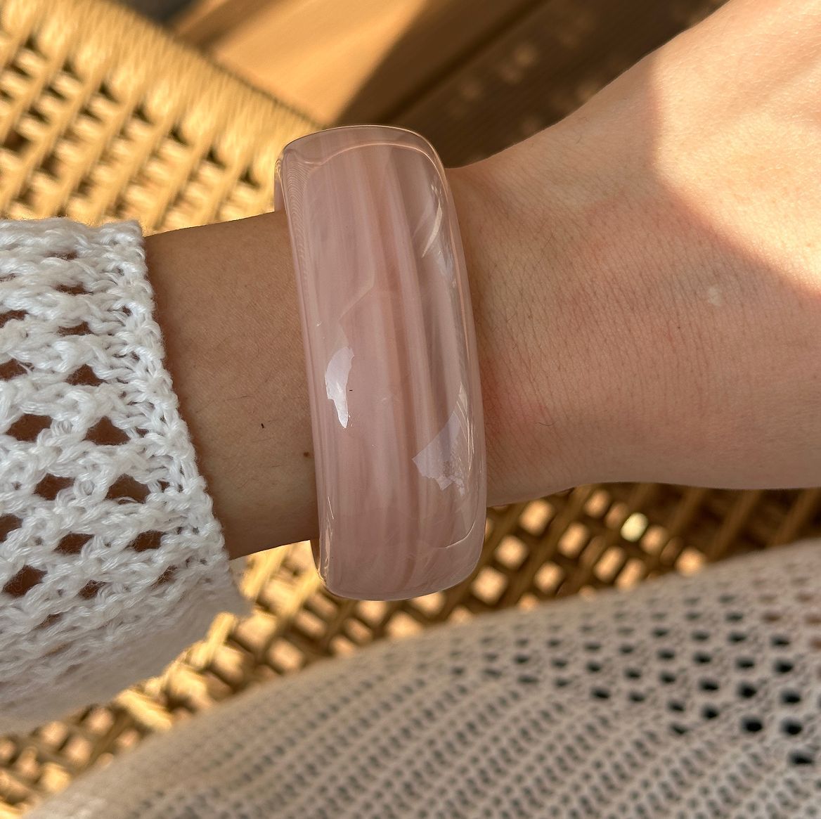 Bracciale Casual Placcato in Resina con Gradiente Geometrico