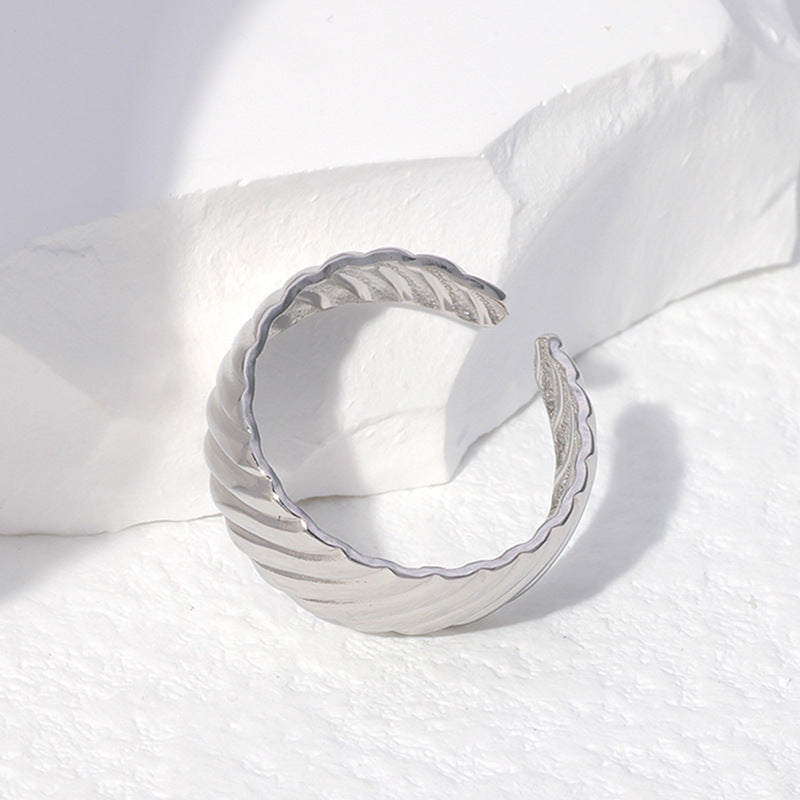 18K Gold Plated Geometric Stainless Steel Ring for Women