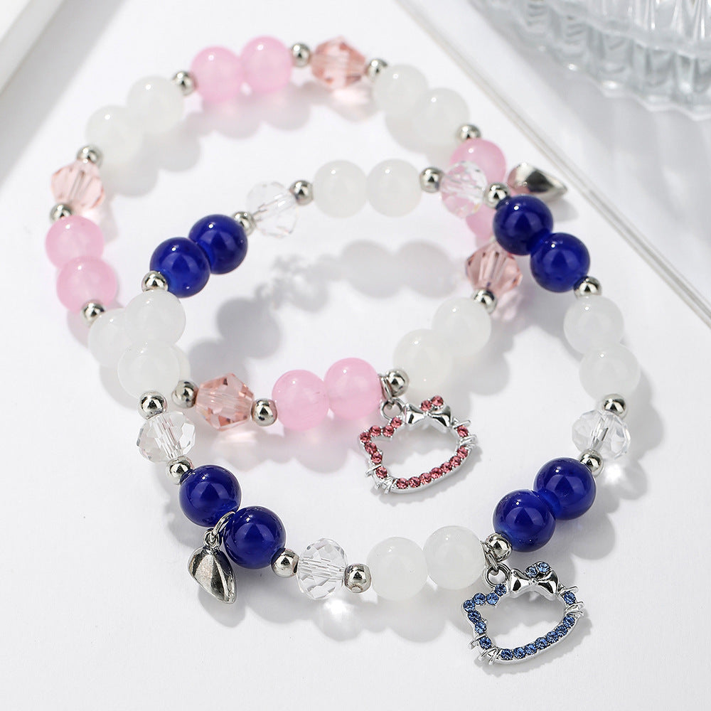 Handmade Geometric Round Stone Bracelet for Unisex