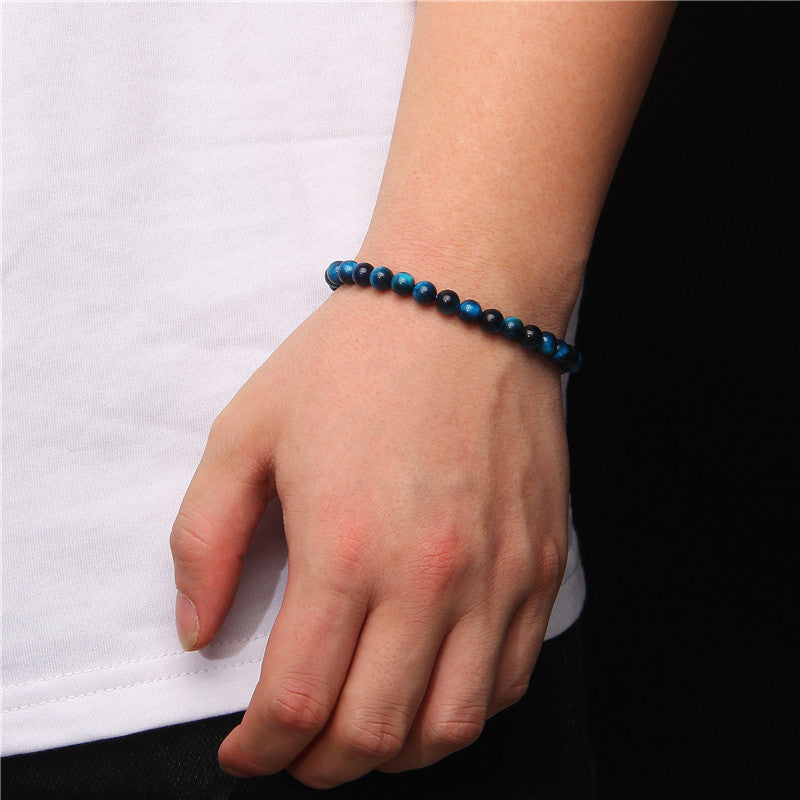 Sweet Natural Gemstone Round Beaded Stretch Bracelet Unisex