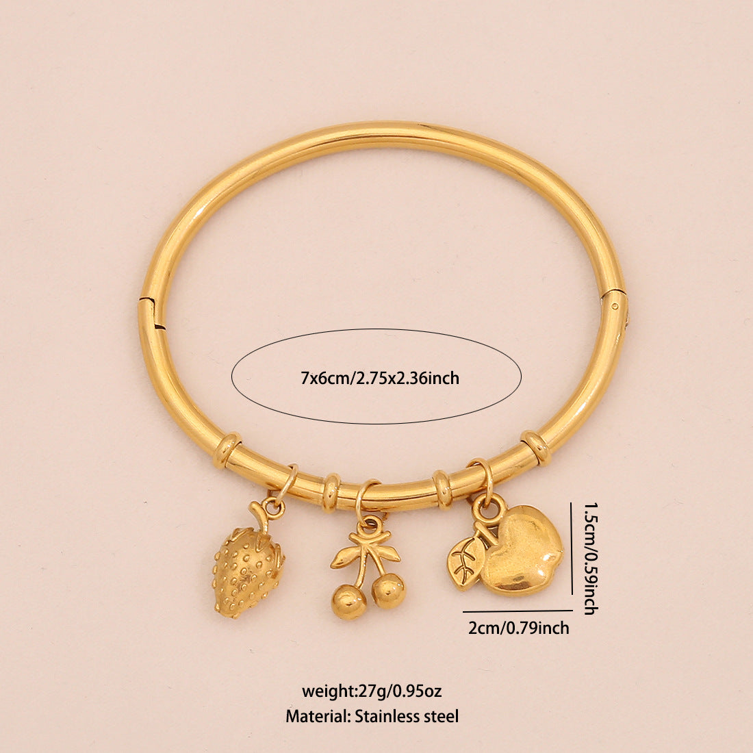 Bracciale personalizzato in acciaio inossidabile con stella marina, conchiglia e farfalla floreale, con finitura placcata
