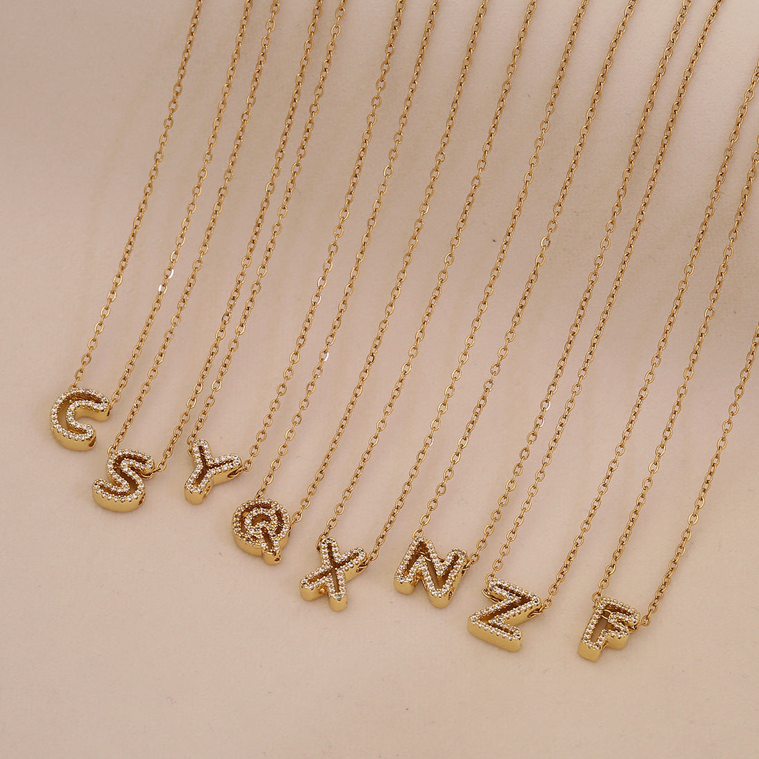 Minimalist Letter-Shaped Stainless Steel Pendant Necklace for Women with Versatile Clavicle Design