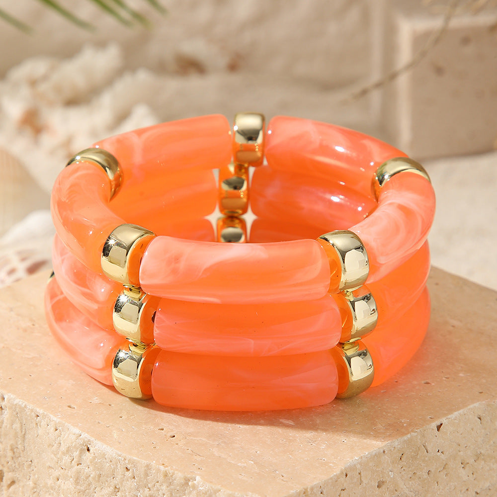 Vintage Marble Texture Acrylic Bracelet for Women
