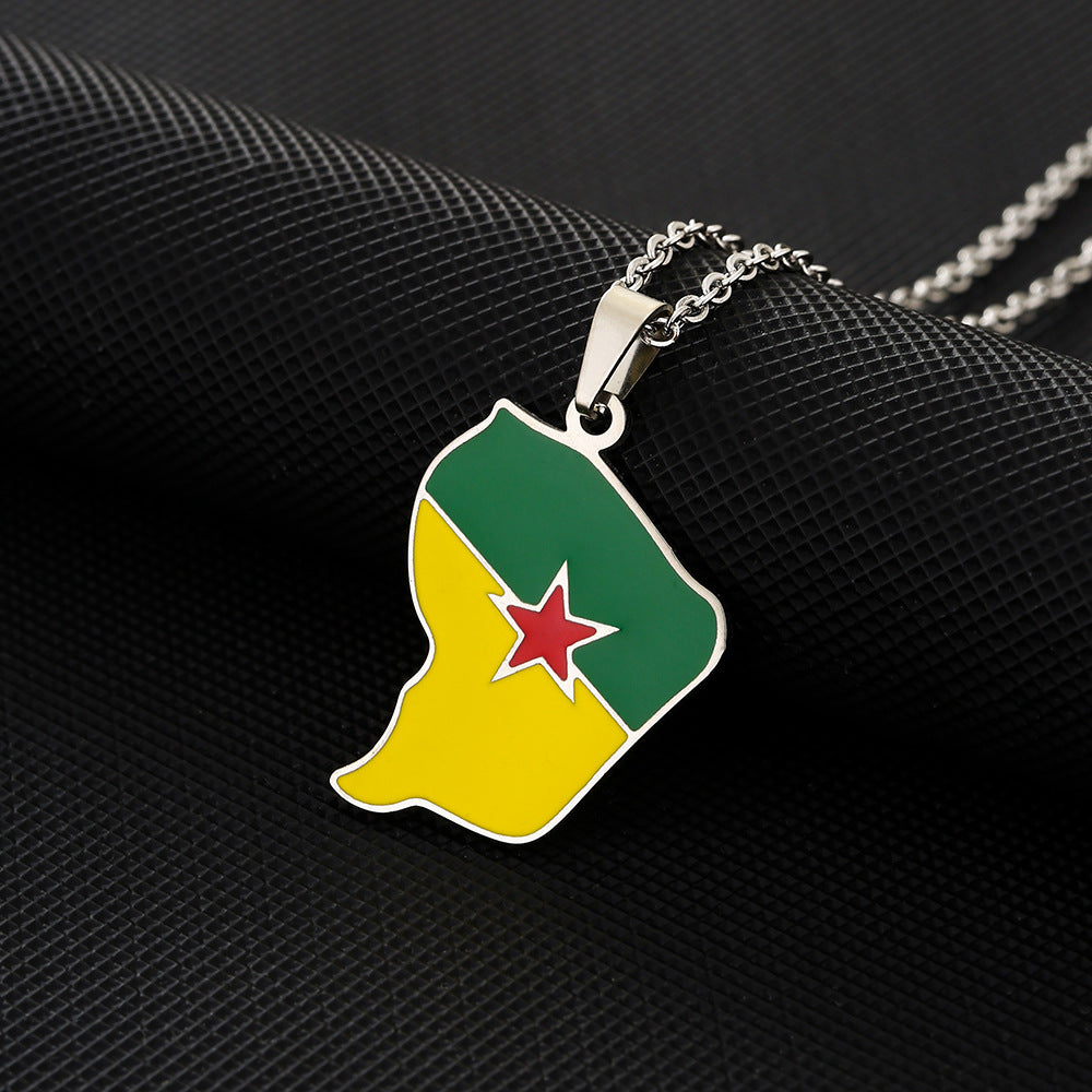 Collar con colgante chapado de acero inoxidable geométrico casual unisex