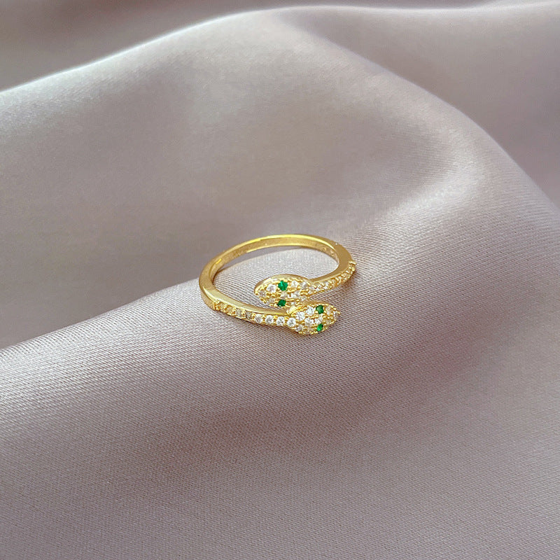 Kawaii Snake Ring Adjustable Brass Ring Women's Minimalist Jewelry