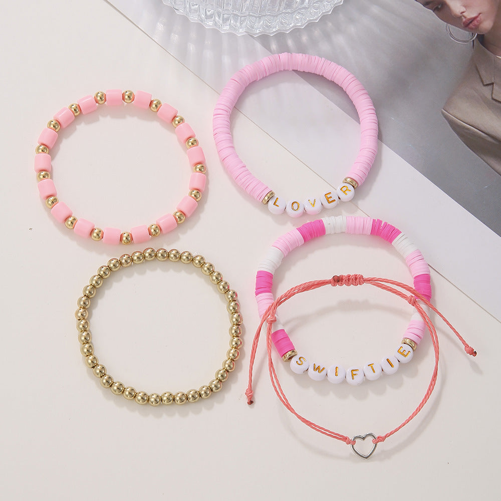 Bohemian Colorful Letter Bead Adjustable Friendship Bracelet Set