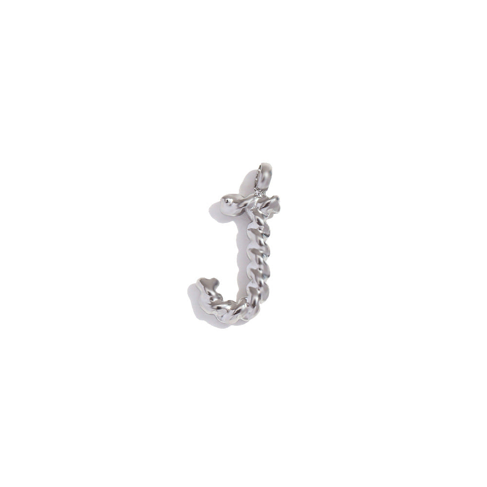 Collana con Pendente a Lettera Intrecciata Placcata in Acciaio Inossidabile, Stile Minimalista, da Donna