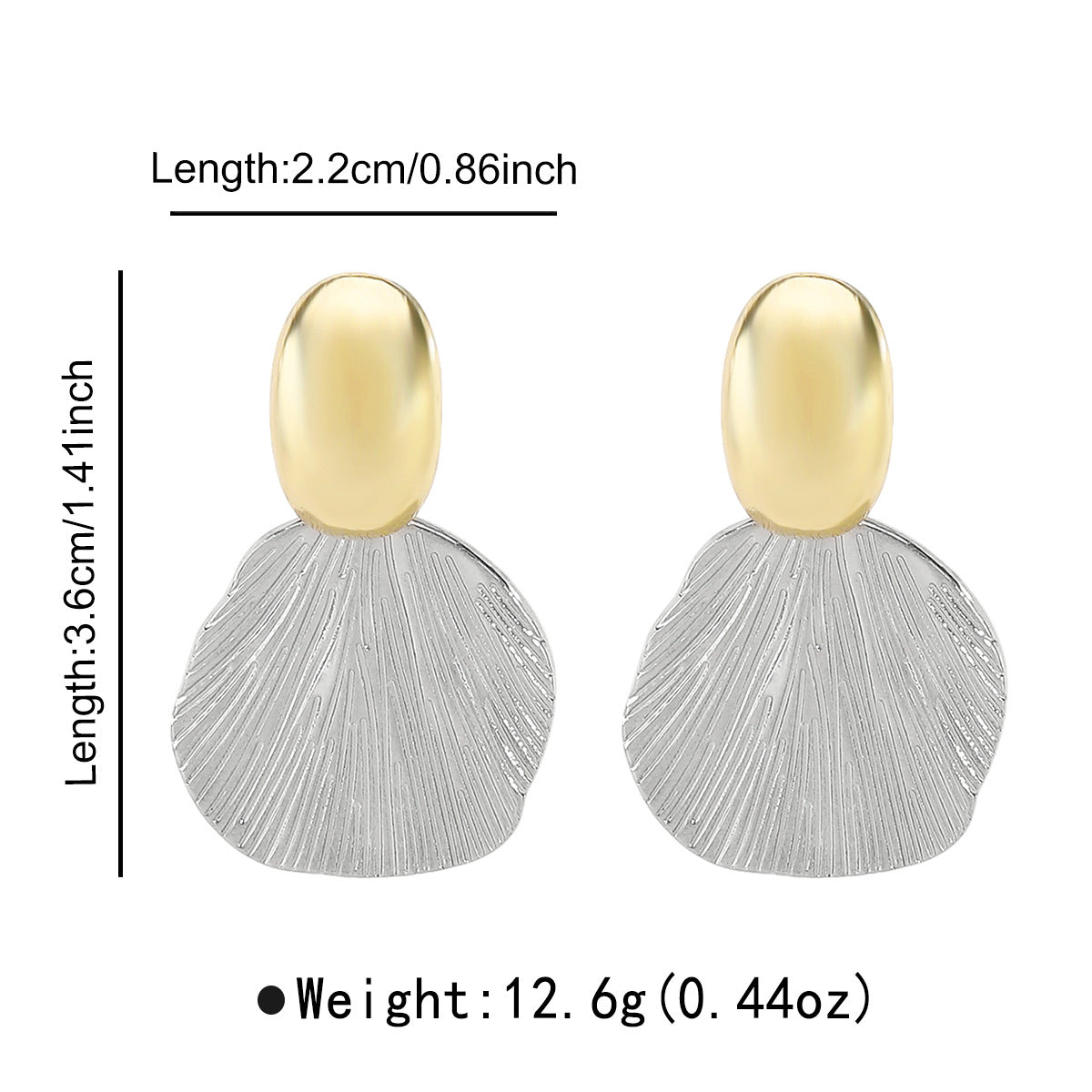 Orecchini a perno geometrici minimalisti da donna in ferro con finitura galvanica, gioielli di moda eleganti in stile Hong Kong
