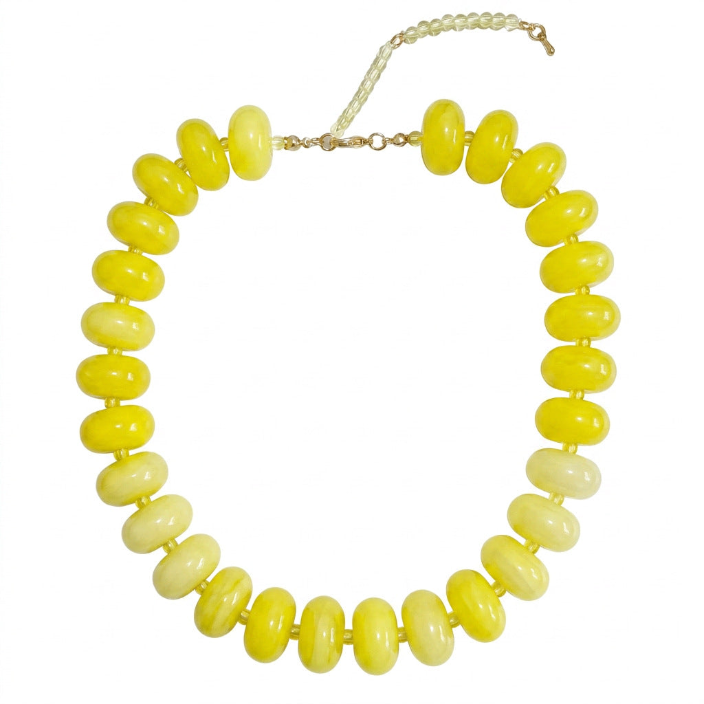 Bohemian Geometric Acrylic Pendant Brass Ball Chain Necklace for Women