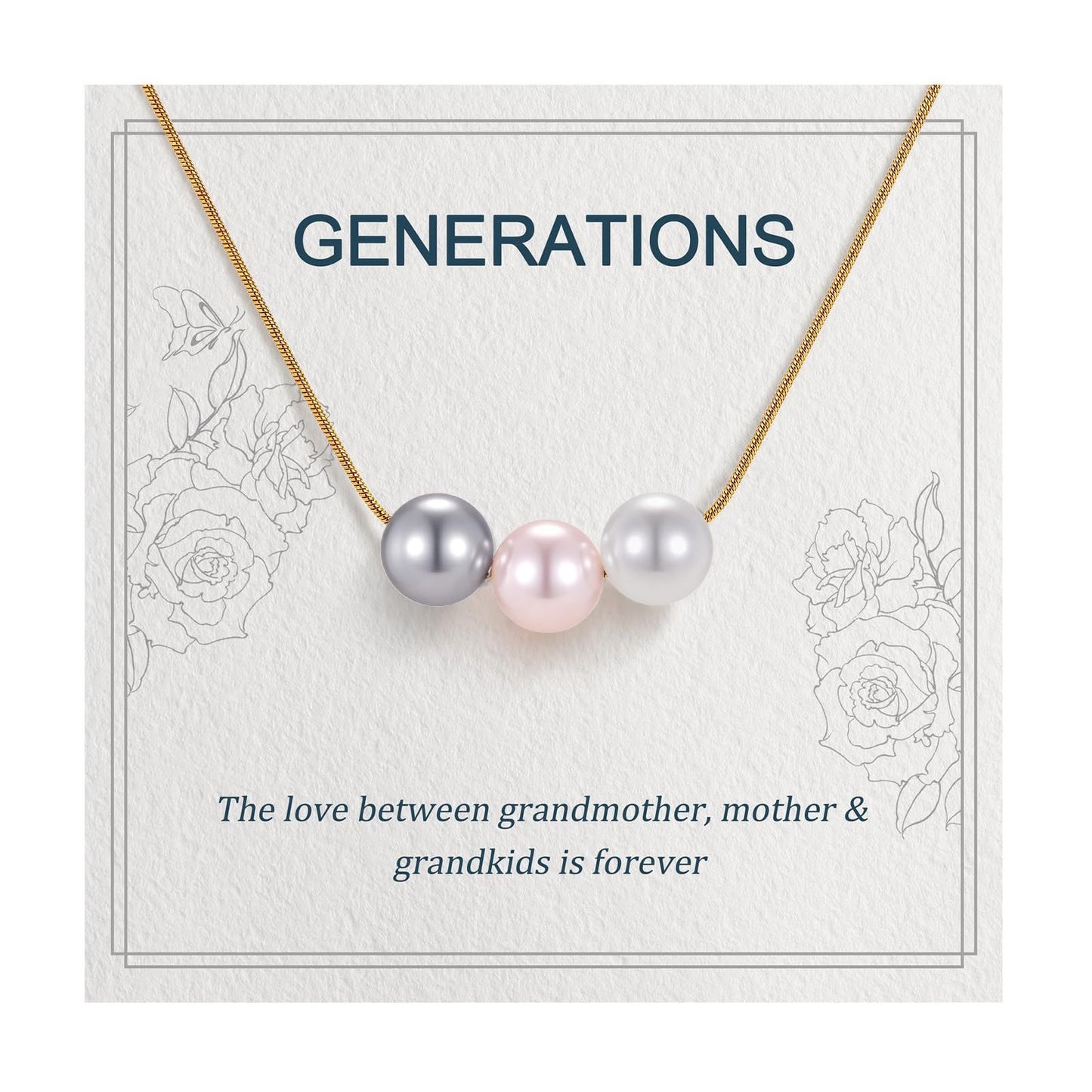 Geometric Round Imitation Pearl Necklace Women Adjustable Cable Chain