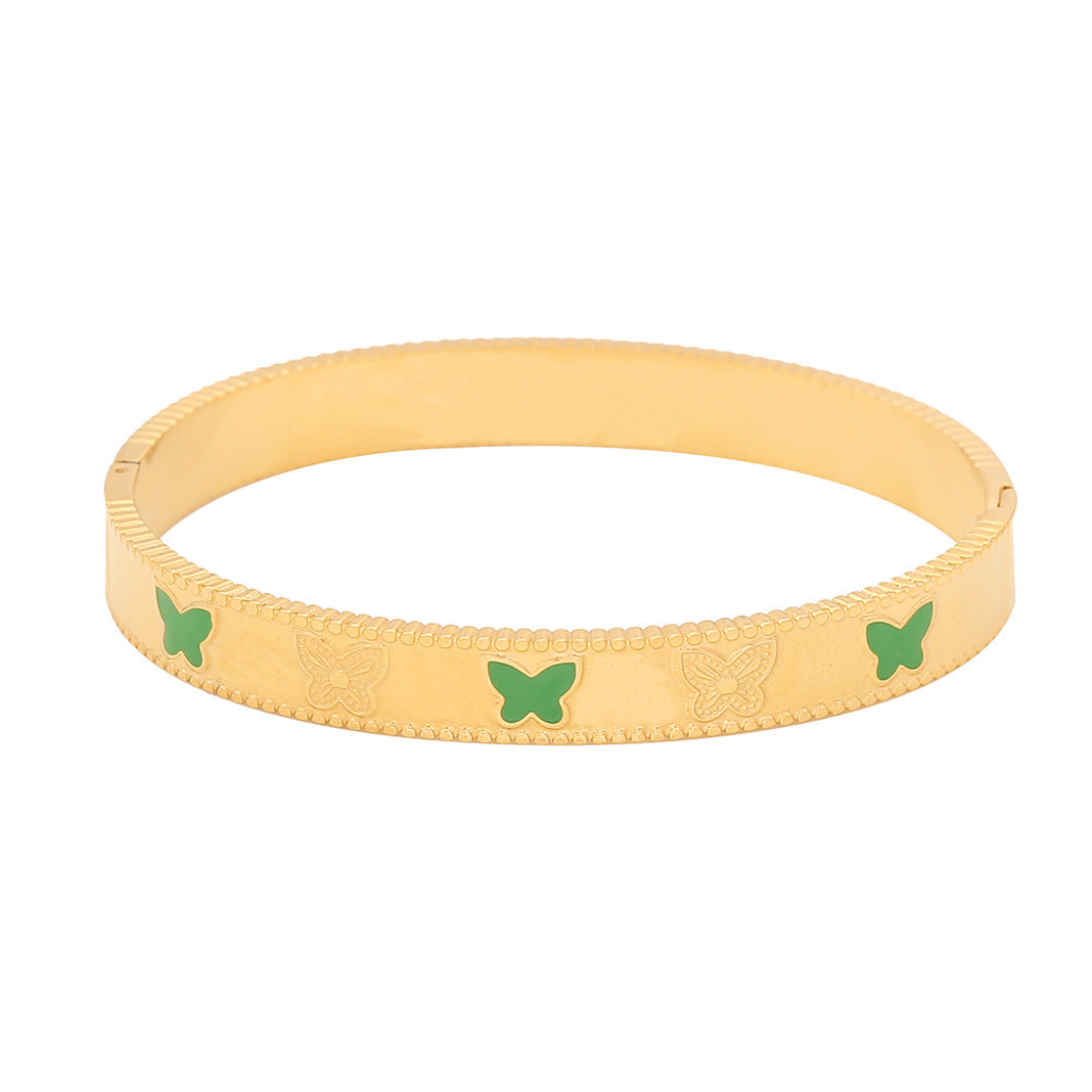 Bracciale Minimalista a Farfalla da Donna in Acciaio Inossidabile con Finitura Placcata