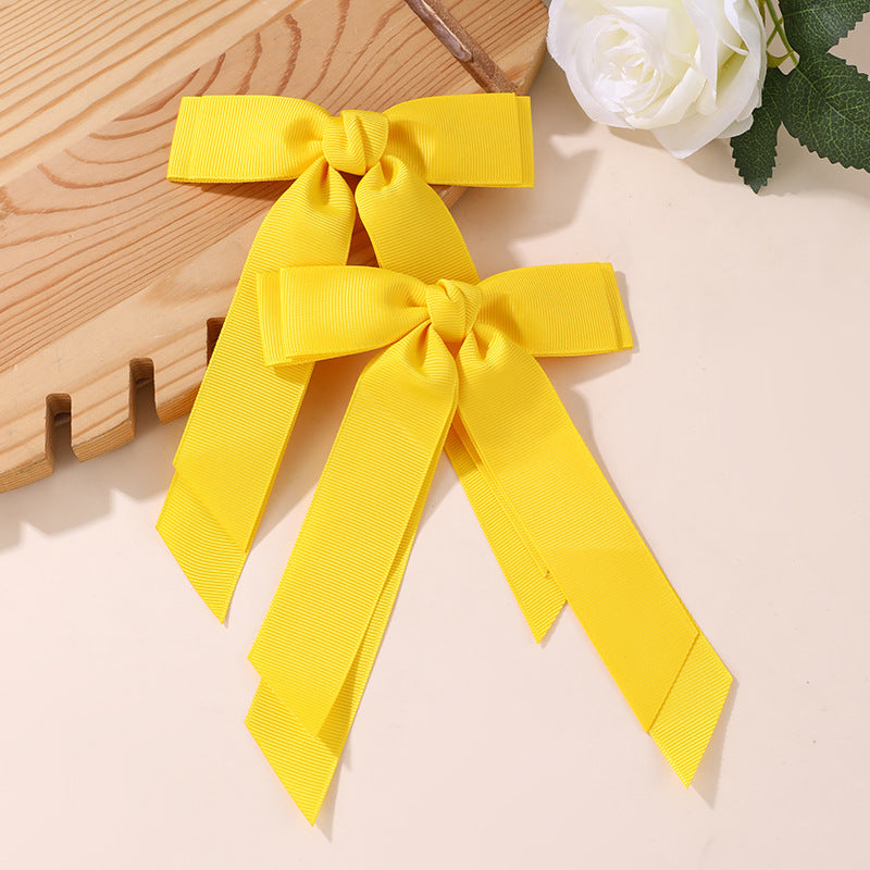 Fermaglio per Capelli a Forma di Fiocco Stile Naturale per Bambine con Dettagli in Nastro e Volant Fermaglio a Becco d'Anatra in Resina Plastica Accessorio per Capelli di Ispirazione Francese