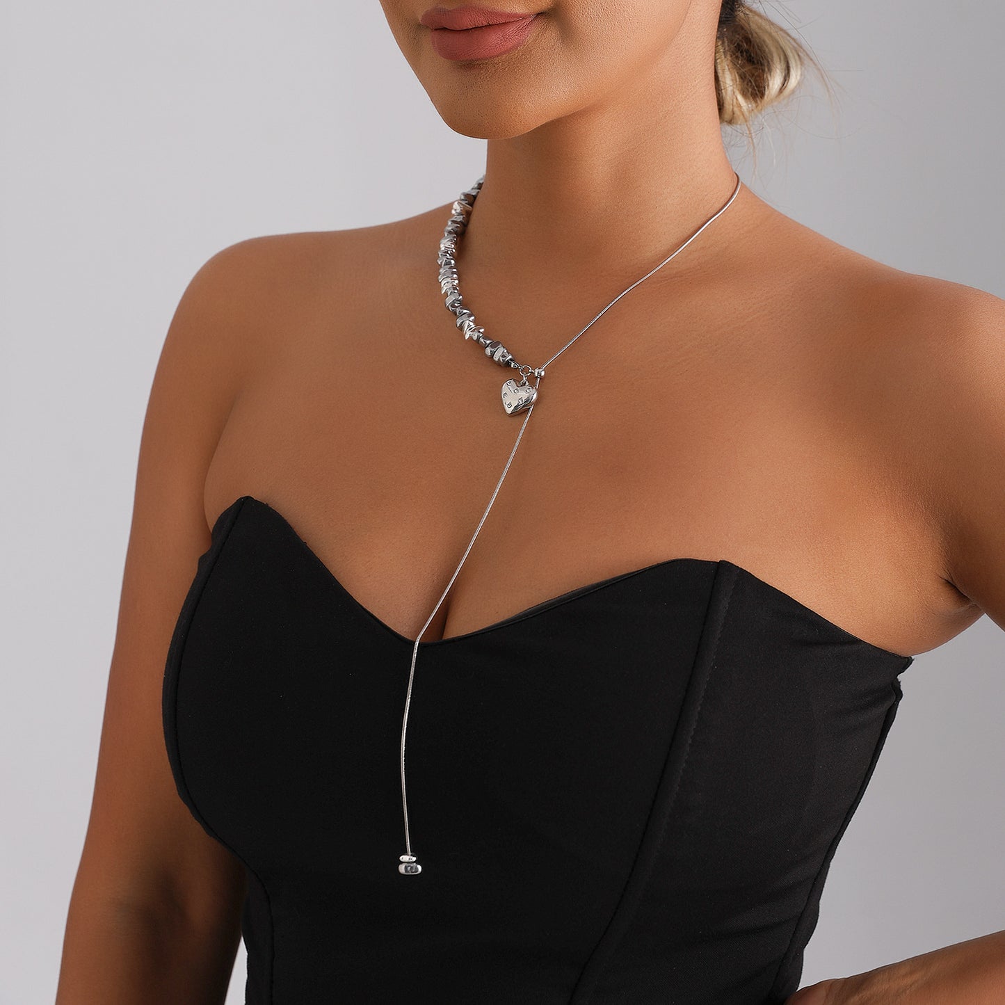 Sweet Streetwear Heart Geometric Alloy Plated Necklace for Women