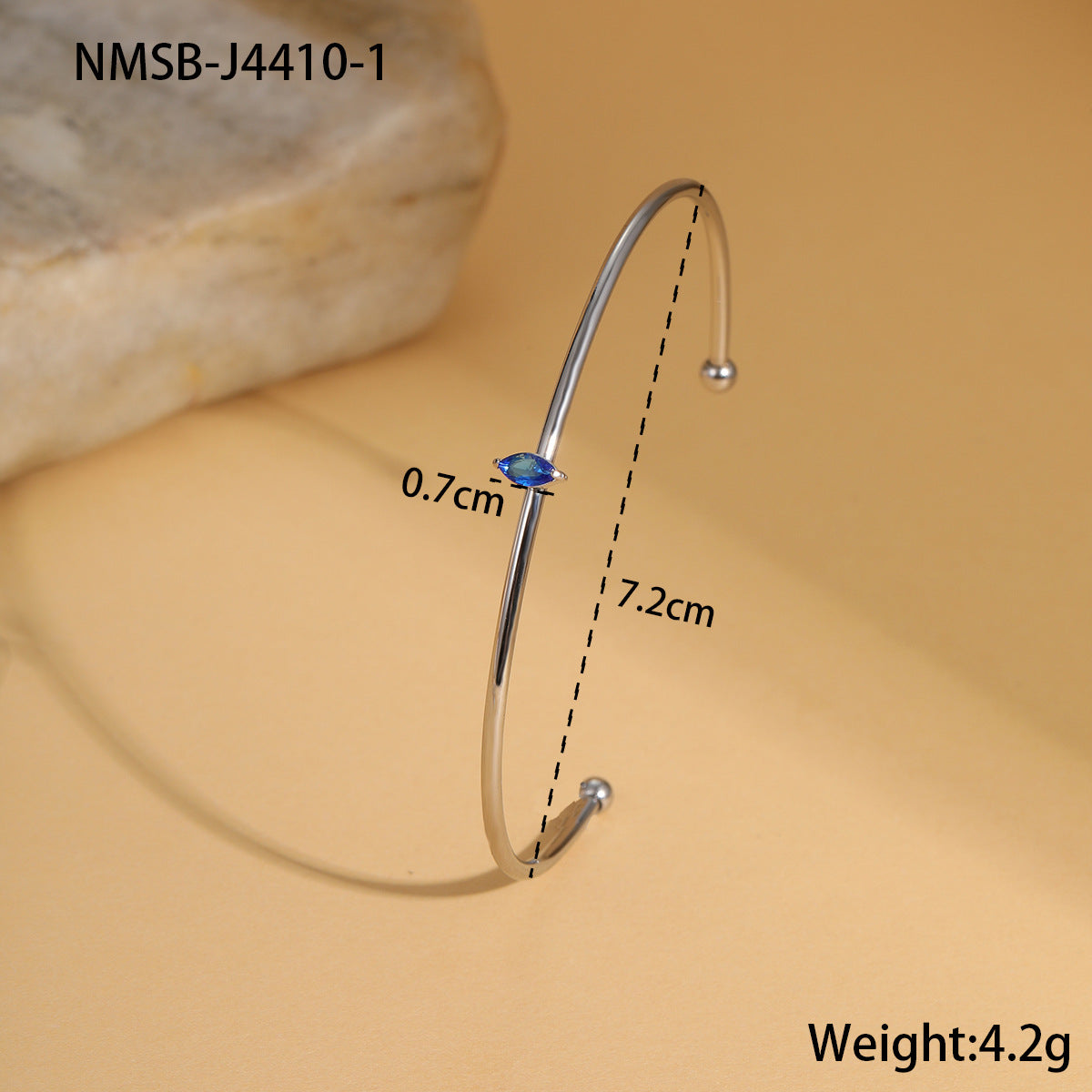 Bracciale alla moda geometrico in acciaio al titanio con intarsio di zirconi colorati da donna, gioiello anallergico placcato a mano