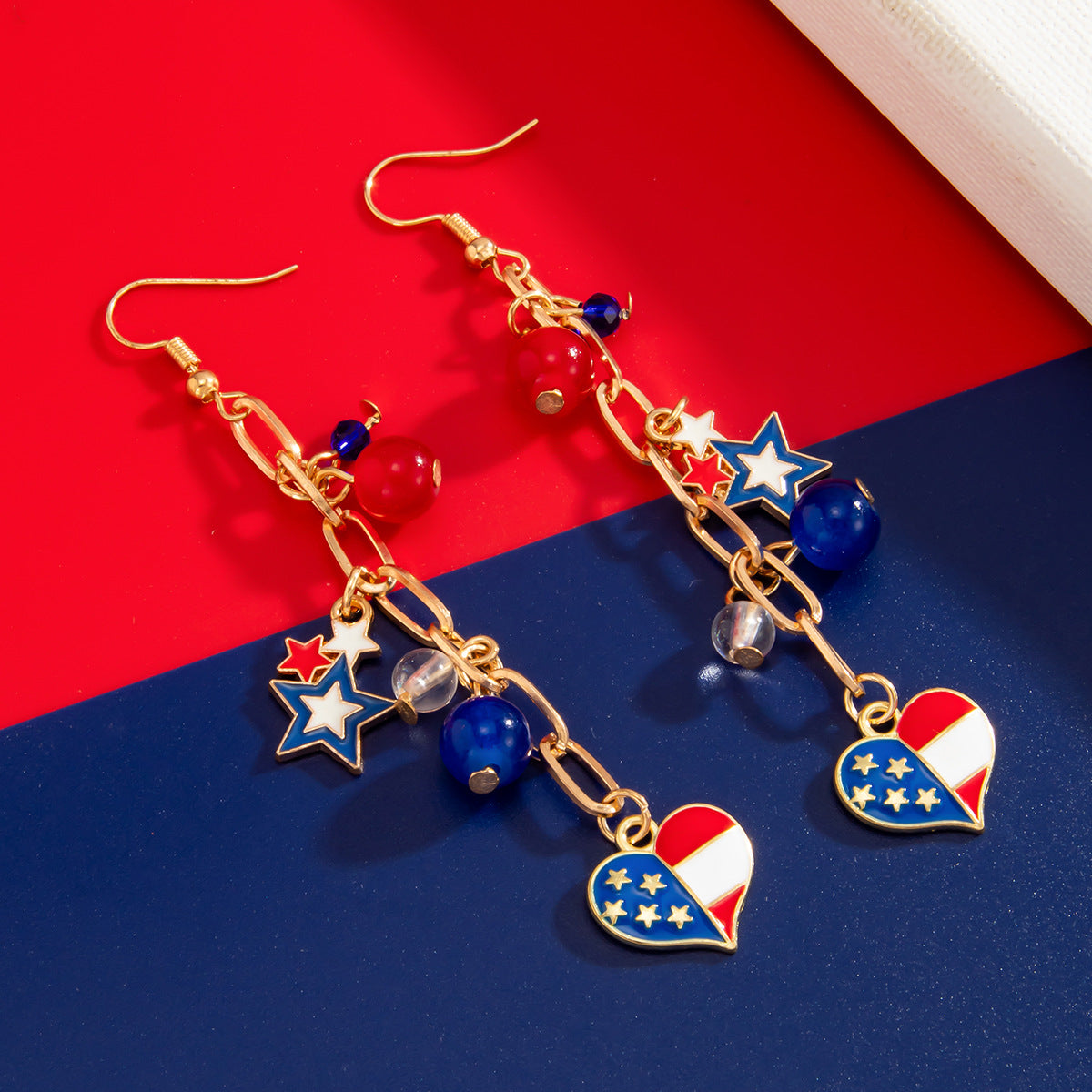 Collar minimalista con colgante de estrella y corazón con borlas en cadena a la clavícula de aleación galvanizada