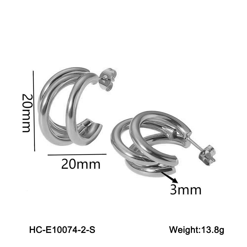 Geometric Stainless Steel Hypoallergenic Coil Earrings for Women with Plated Finish