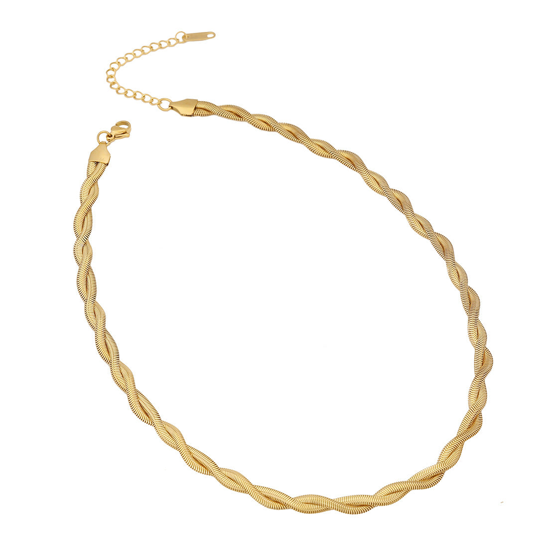 Collana Personalizzata da Donna a Doppio Strato Ondulato in Acciaio Inox con Finitura Placcata