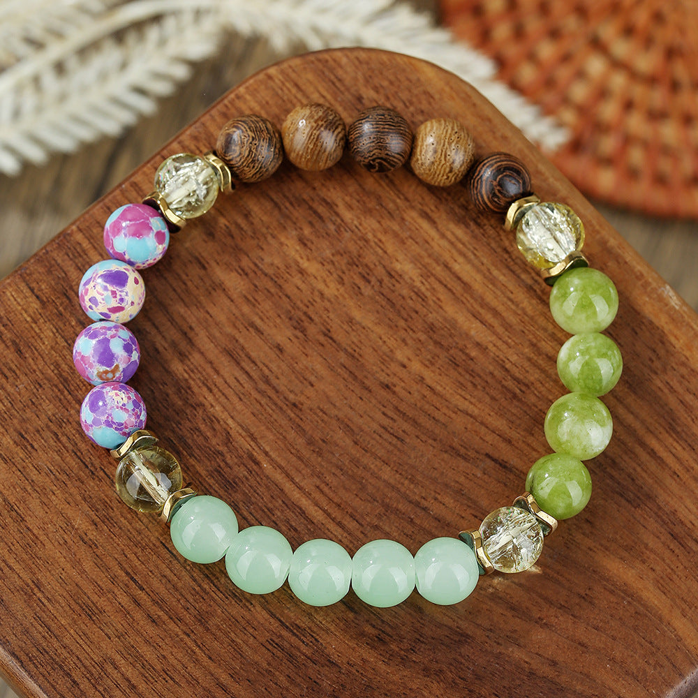 Round Agate Beaded Bracelet