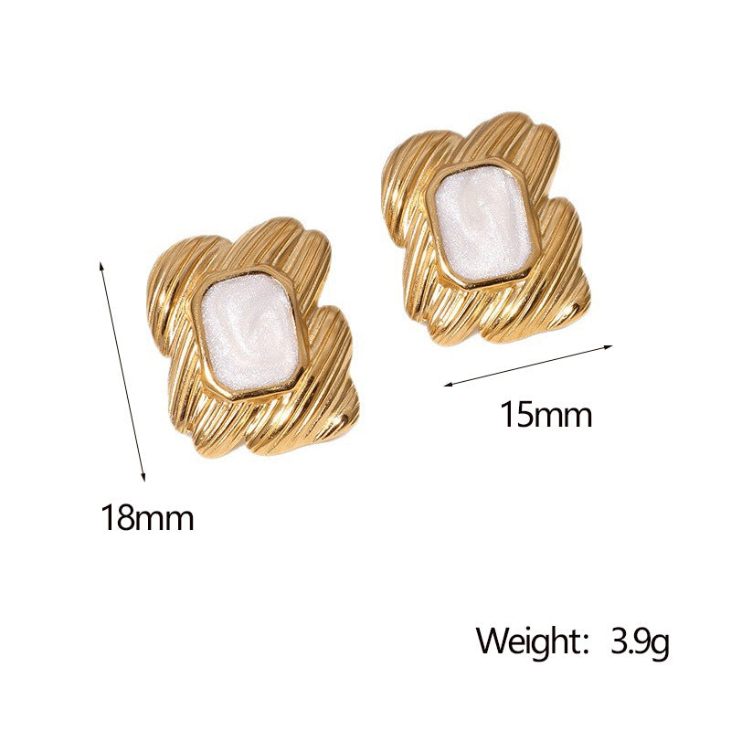 Elegant 18K Gold Plated Geometric Stainless Steel Earrings for Women
