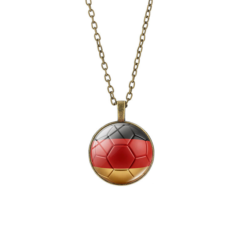 Sporty Round Geometric Alloy Plated Pendant Necklace with Crystal Charm for Unisex