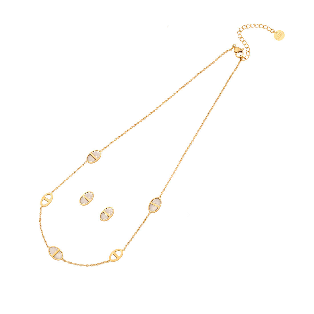 Playful Animal Style Butterfly Pendant Stainless Steel Necklace with Plated Finish for Women