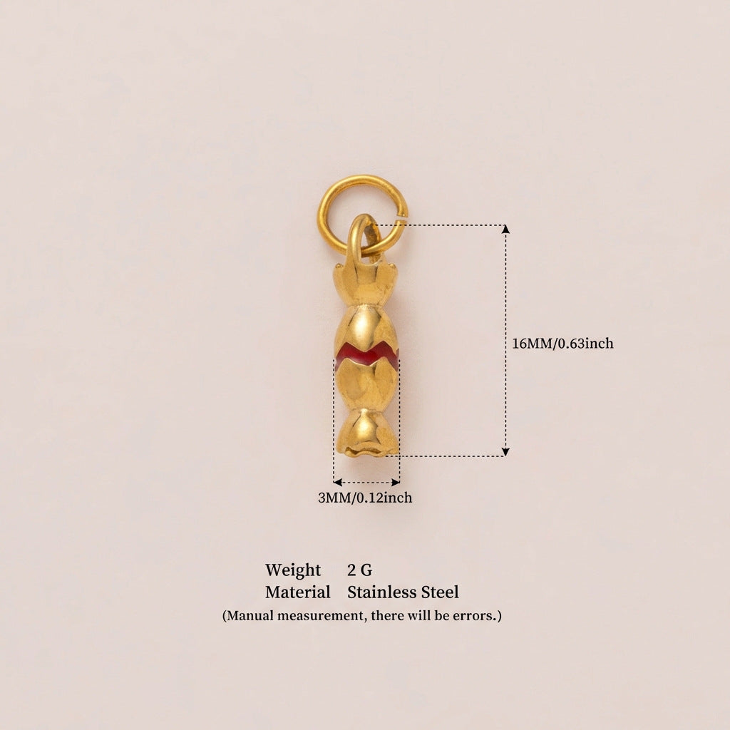 Vintage 18K Gold Plated Stainless Steel Round Pumpkin Charm Bar