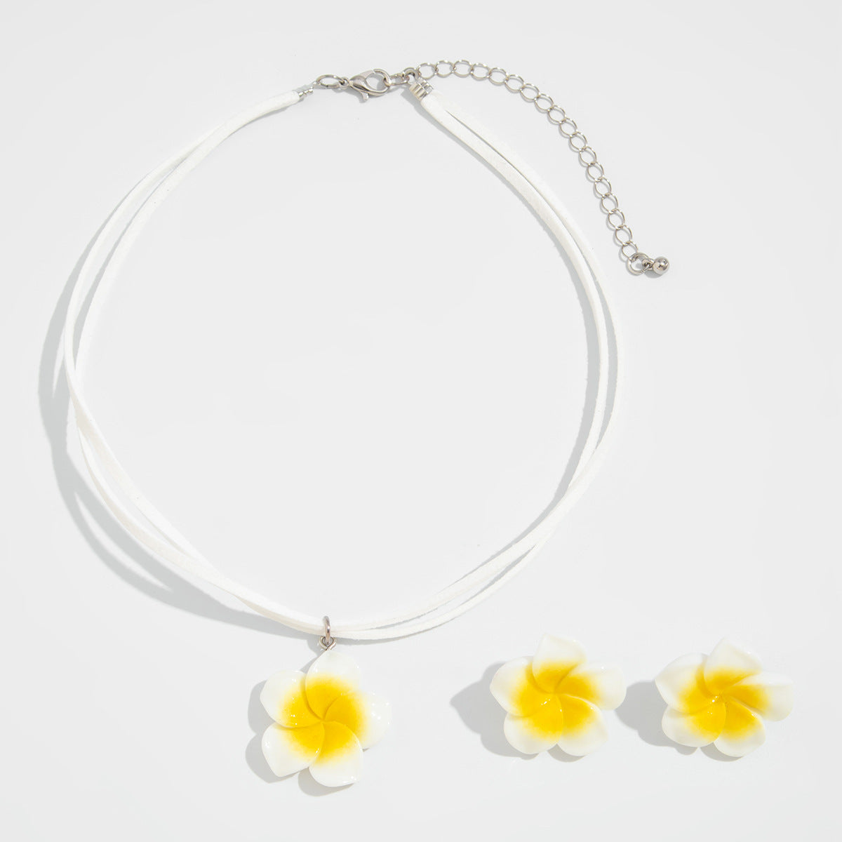 Sweet Floral Acrylic Plated Pendant Necklace for Women